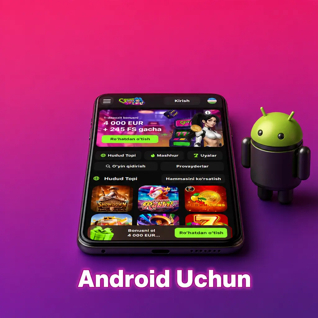 Game Spot Casino Android ilovasi APK fayli orqali o'rnatiladi, Android 7.0 va yuqori versiyalar uchun