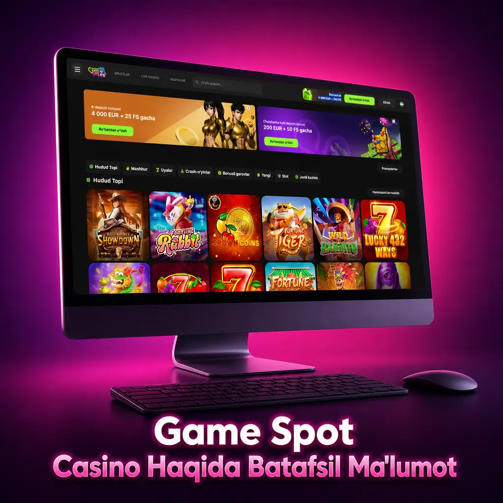 Game Spot Casino O'zbekiston uchun sport tikish, onlayn kazino, SSL xavfsizlik va mobil ilova xizmatlari