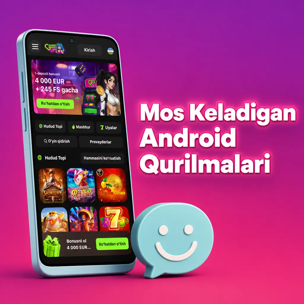 Game Spot Casino ilovasi bilan mos keladigan Android qurilmalari: Samsung, Xiaomi, OPPO va boshqalar