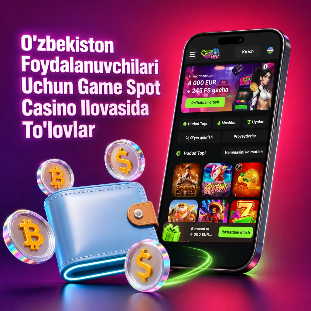 Game Spot Casino ilovasida O'zbekiston uchun to'lov usullari: Uzcard, Humo, VISA, Bitcoin, USDT